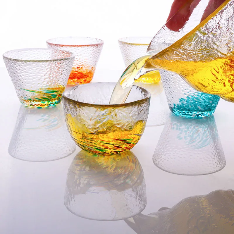 New color raindrop glass single teacup creative Japanese tea kung fu tea set