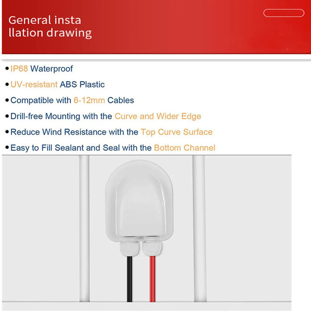 Camper Accessories Caravan Solar Car Junction Box Roof Wire Entry Solar Cable Motorhome Junction Box RV Caravan Accessories