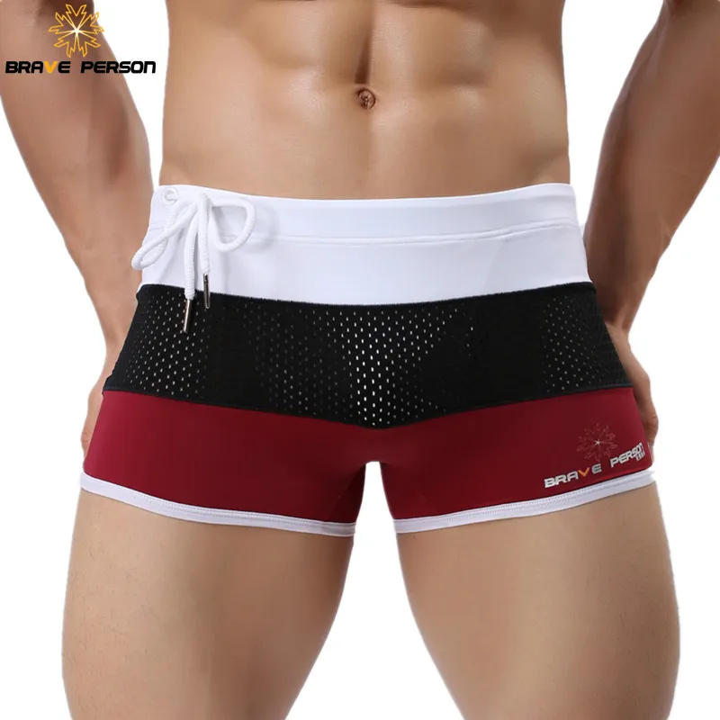 BRAVE PERSON Brand Men Swimwear Trunks Sexy Swimming Shorts Trunks Boxer Shorts Male Swimsuits Surf Board Beach Shorts B1009