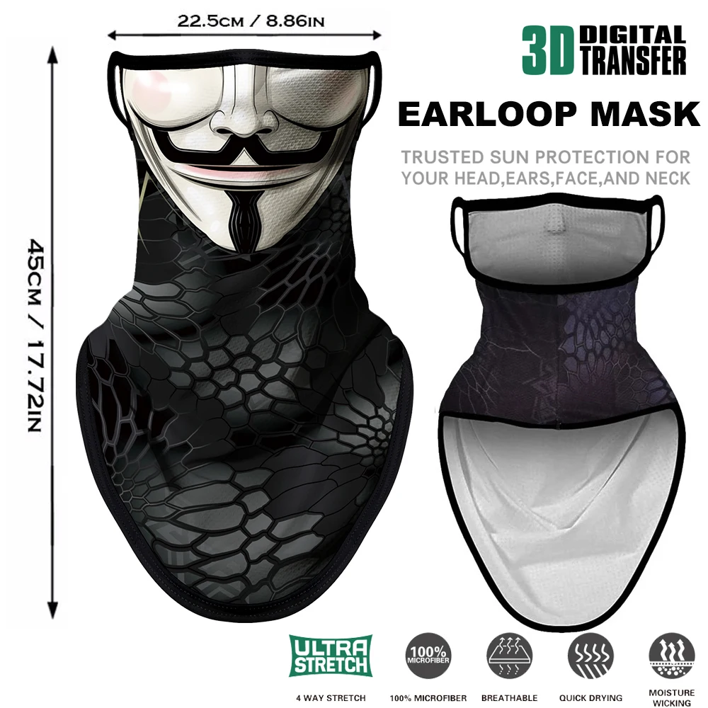 V for Vendetta Mask Bandana Scarf Breathable Windproof Balaclava Masque Anonymous Bicycle Headband Sports Braga Cuello Quick Dry