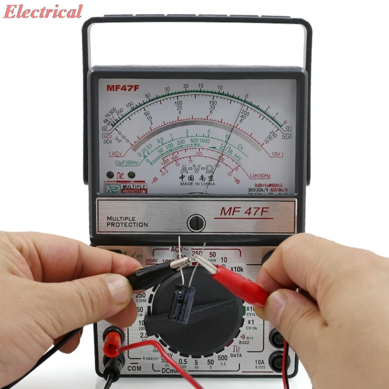 1pc Multitester Battery Powered AC/DC Volt DC Current Testing Analog Multimeter Pointer Type Internal Magnetic Anti-jamming