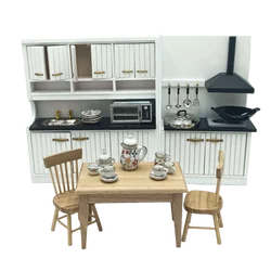 1/12 Doll house mini book room living room furniture accessories bookcase display European style cabinet with windows