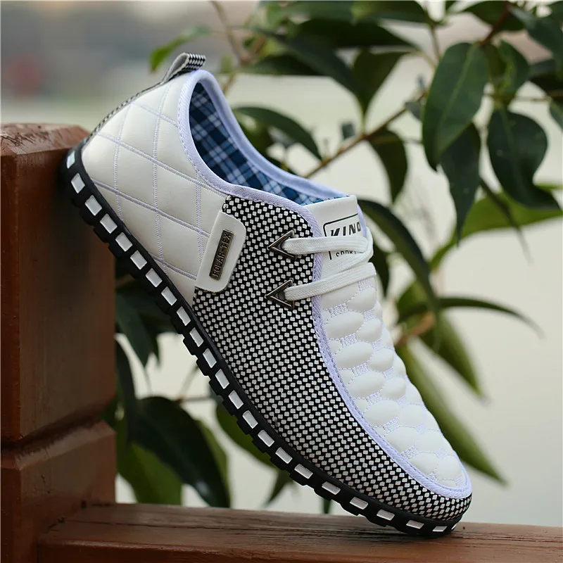 Men Leather Shoes Autumn Casual Shoes For Men 2023 Breathable Light Weight White Men\'s Sneakers Loafers Pointed Toe Mens Shoes