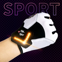 Intelligent GEL Cycling Gloves Bicycle LED Turn Signal Half Finger Sport Gloves Non-slip Riding Outdoor Bike Gloves MTB