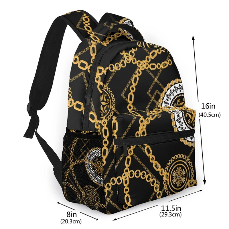 WHEREISART Golden Floral Baroque Pattern Backpack Women Shoulder Bag For Teenage Girls Boho Bagpack Female Ladies School 2021