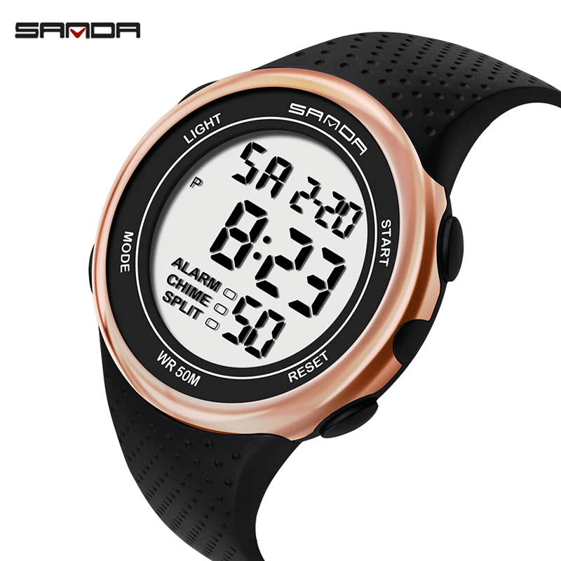 Fashion Sanda 375 Men\'s Watches Led Digital Clock Luxury Electronic Watch Diving Swimming Sport Wristwatches Relogio Masculino