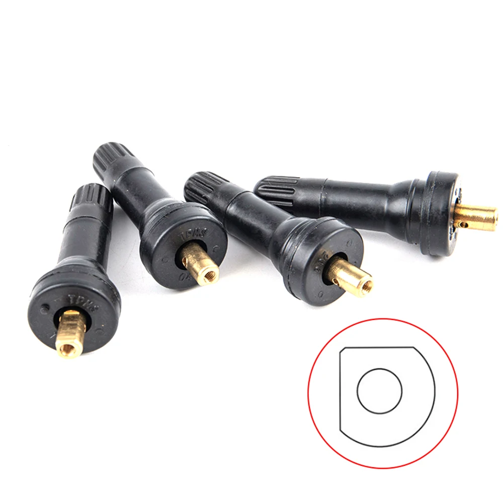 L-Shaped pneu pressão Sensor válvula, disco sem câmara, bico de borracha reta para TPMS, mamilo roda, 4 pcs por lote