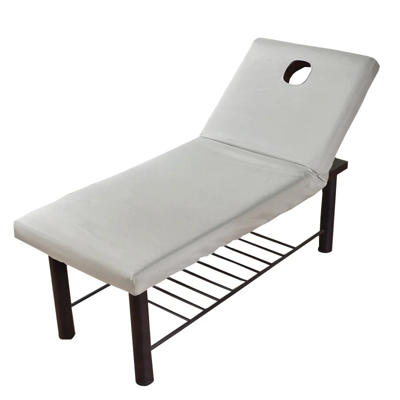 Pure Color Massage Table Bed Fitted Sheet Elastic Full Cover Rubber Band Massage SPA Treatment Bed Cover with Hole Sabanas