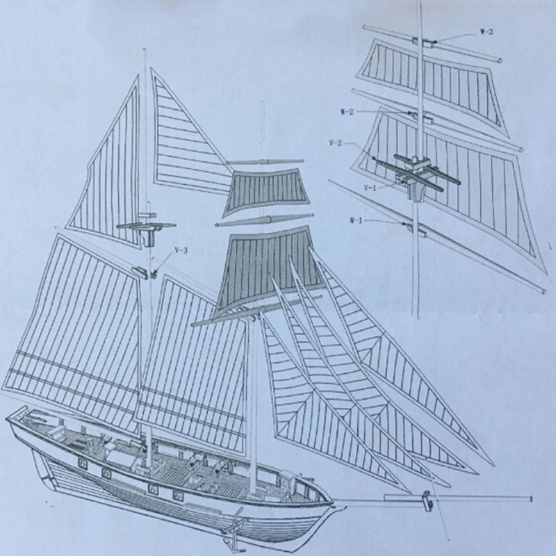 Bateau de Voile en Bois, Modèle d'Assemblage, Décoration Classique, Bricolage, Soleil, Nouveau, 1:130