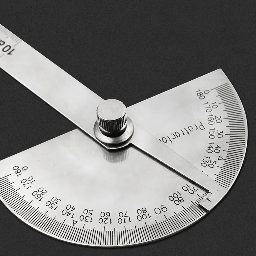 180 Degree Adjustable Protractor Stainless Steel Angle Gauge Round Head Caliper Measuring Ruler