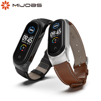 For Mi Band 6 5 Leather Strap Black Rose Gold Case Smart Band for Xiaomi Mi Band 5 4 3 Global Bracelet for Mi5 Band Strap