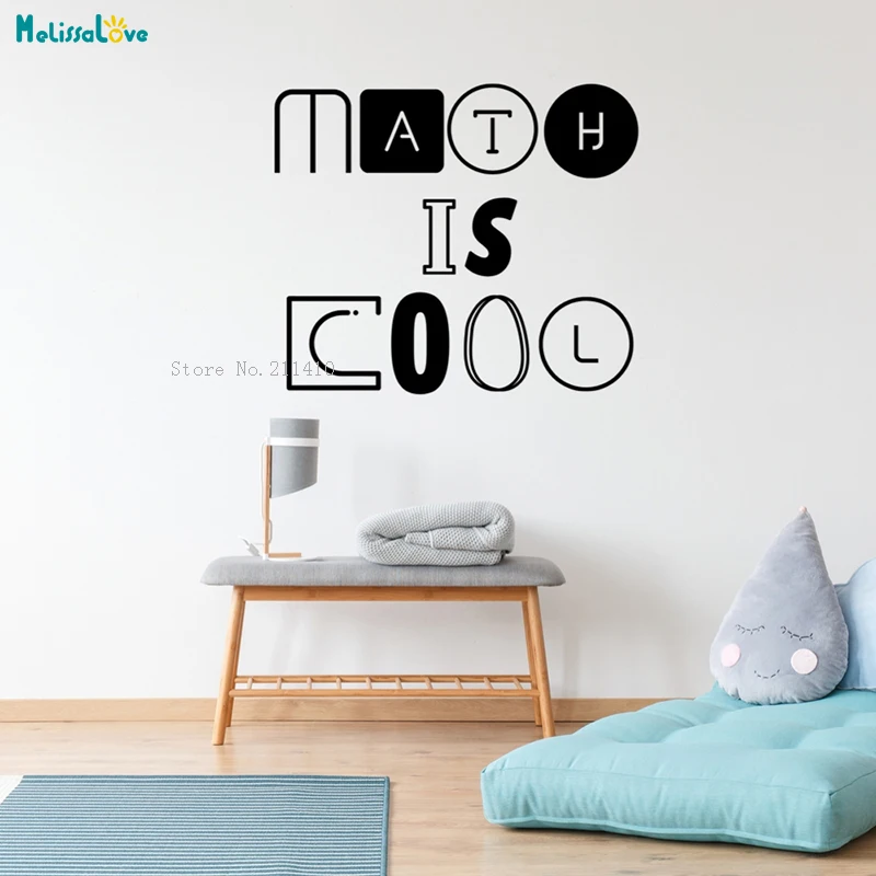 Unique Math is Cool Design Wall Stickers Decal Mathematical Home Decoration Kids Baby Room Nursery Murals YT2179