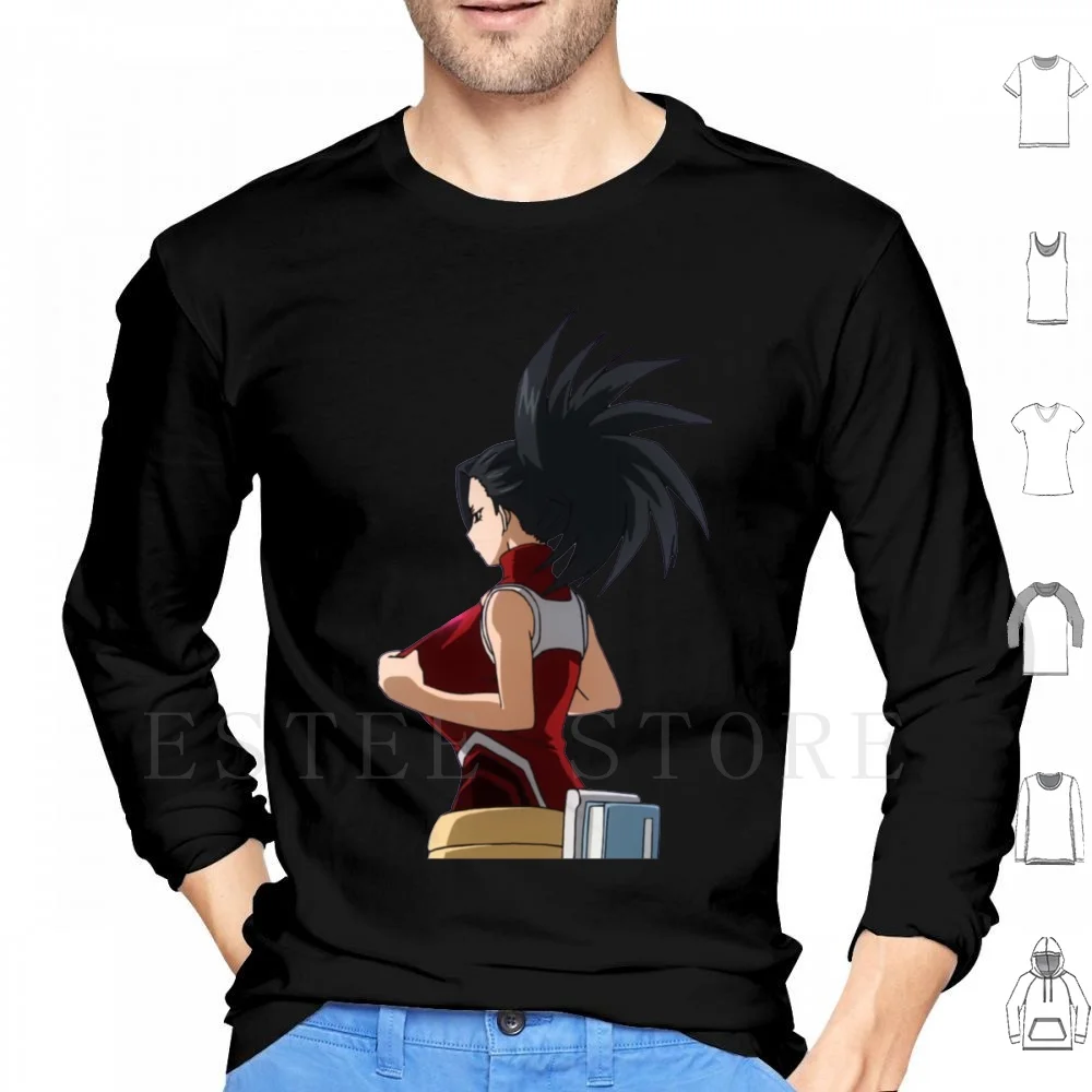 Momo Flash Hoodies Long Sleeve Momo Yaoyorozu Momo Jiro Cute Surprised Anime Boku No Hīrō Akademia Boku No Hiro