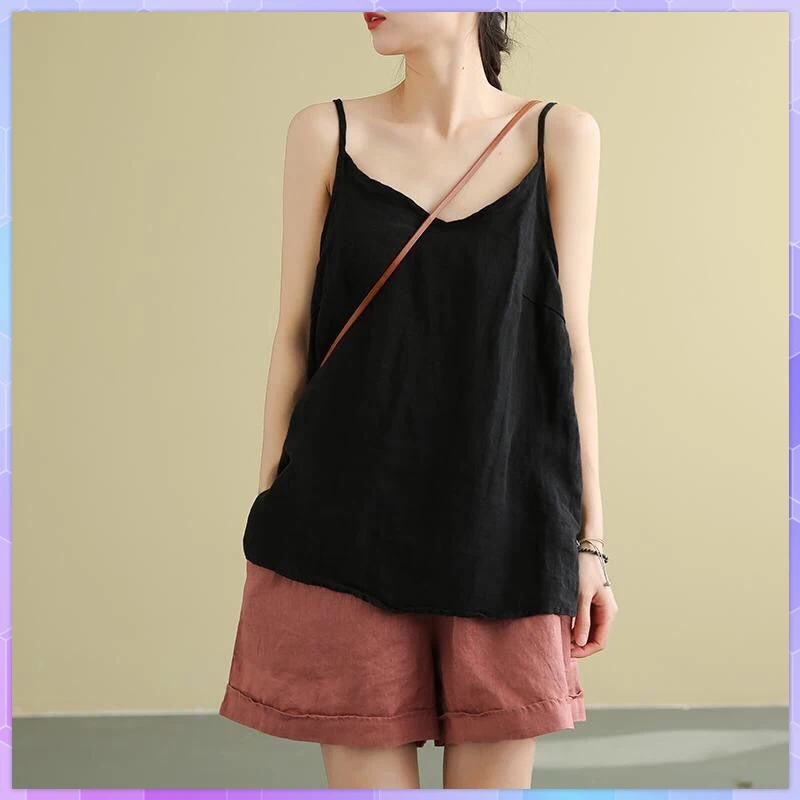 Sexy Women's Tank Top Solid Strap Tube Top Female T-shirt Summer Basic Camis Casual Loose Sleeveless Tops Vest Camisole Summer