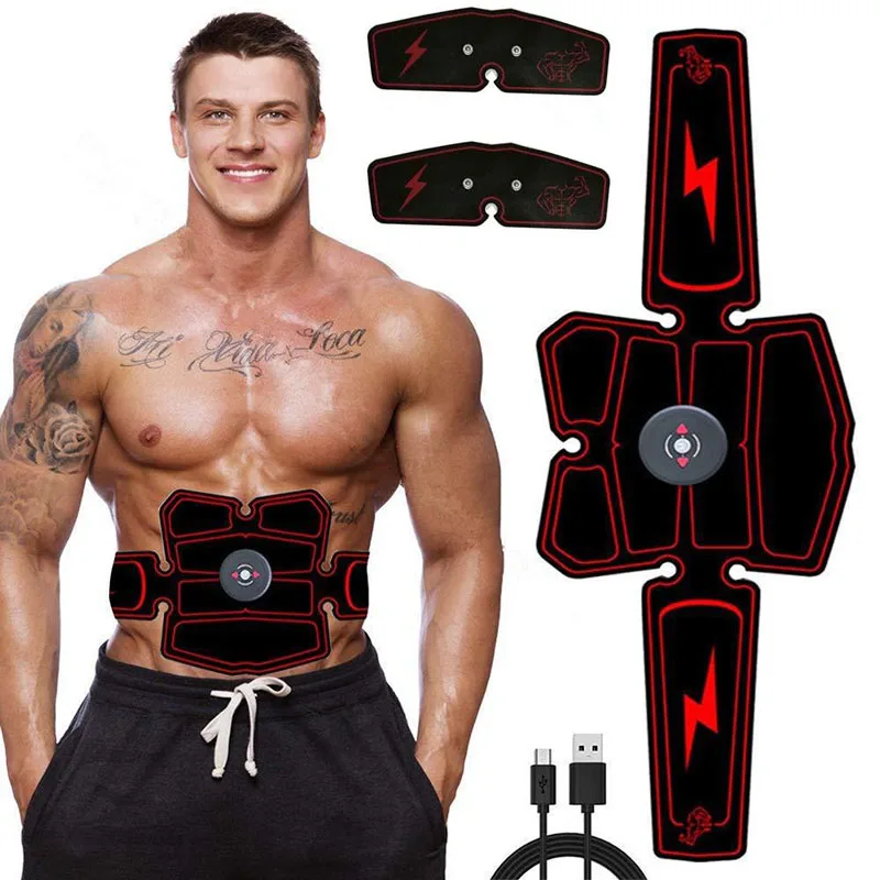 Vibration Abdominal Muscle Trainer Abs Stimulator Body Slimming Machine Fat Burning Fitness Massage Exercise Belt Gym Equipment