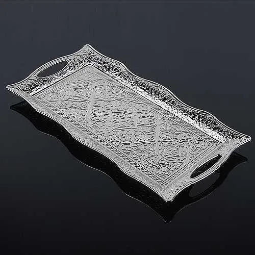 Suitable Ottoman Motif 2 Personality Serving Tray Silver