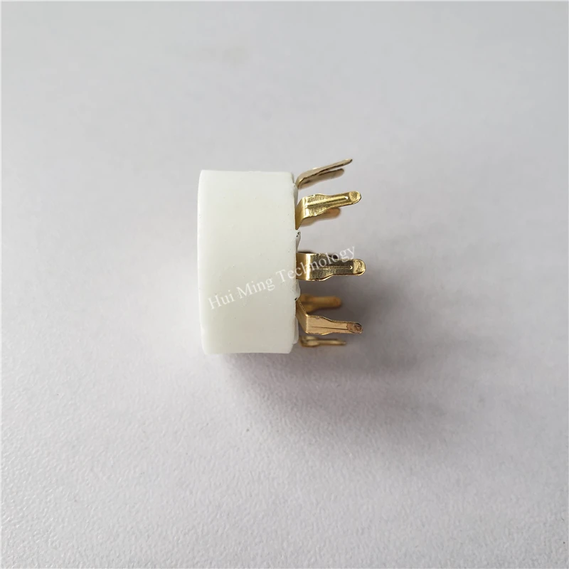 Ceramic tube socket GZC9-Y-3 GZC9-Y-3-G 9 pin gold plated electronic tube socket outlet for 12AX7 12AT7 6p1 6n2 tube amplifier