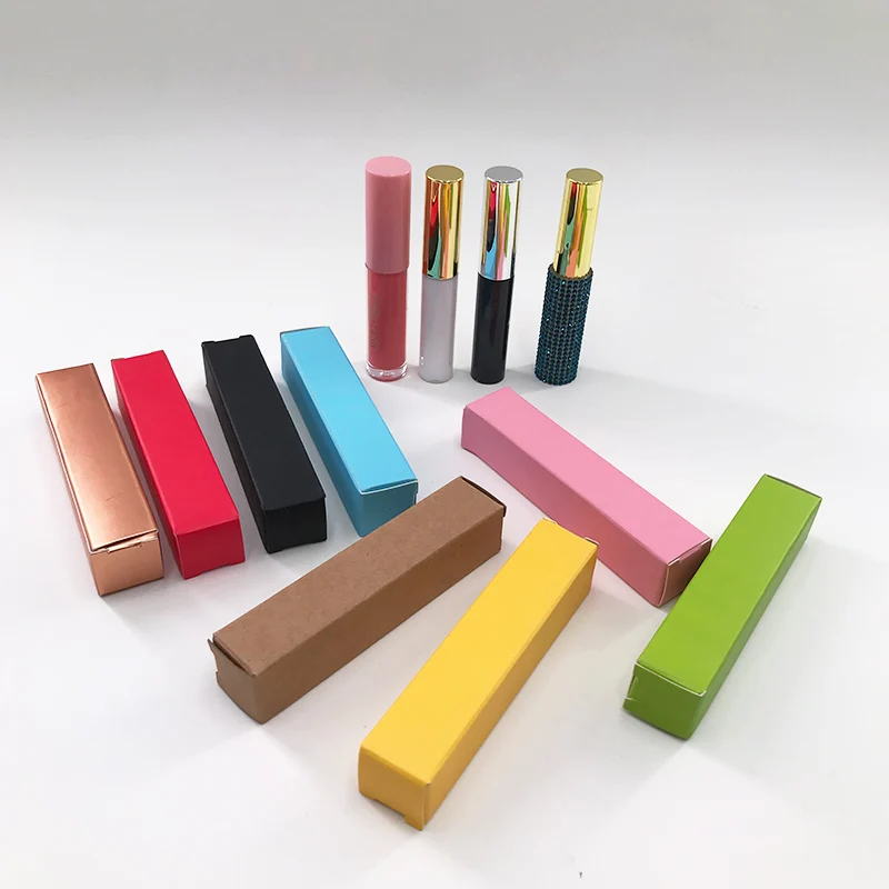 Custom Logo Lip Gloss pencil lequid Eyeliner Paper Packaging Box Wholesale Pink/Black/Holographic Lipstick Empty Boxes