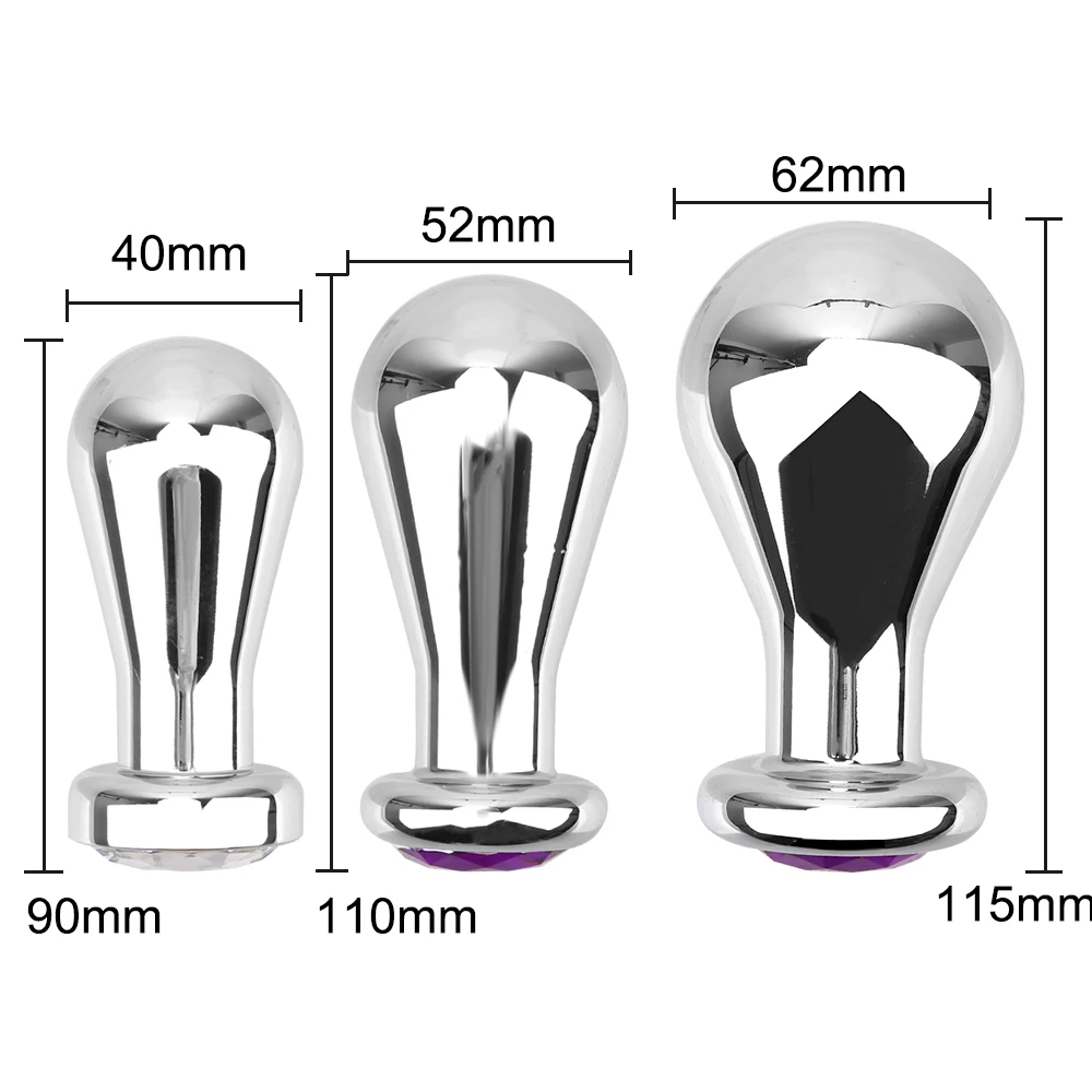 Super Large Size Huge Aluminium Alloy Jewel Crystal Anal Beads Butt Plug Ball Insert Sex Toy Men And Women Adult Products