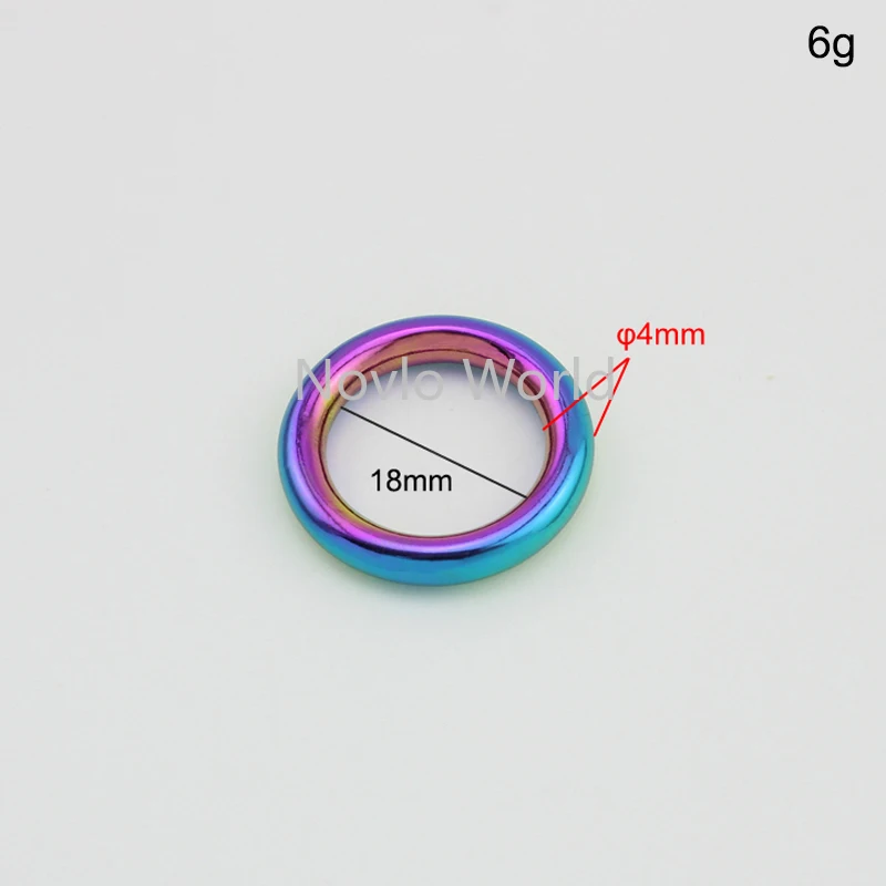 Nolvo World 5-20-100 pieces Rainbow 1.8cm 2.5cm 3cm closed O ring,Solid Cast Round rainbow ring for Sewing parts accessories