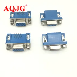 DB15 DR15 FEMALE PCB Mount CONNECTOR RIGHT ANGLE D-Sub 3Rows Blue Parallel Port CONNECTORS 15pin 15 pin VGA socket Adapter 5pcs