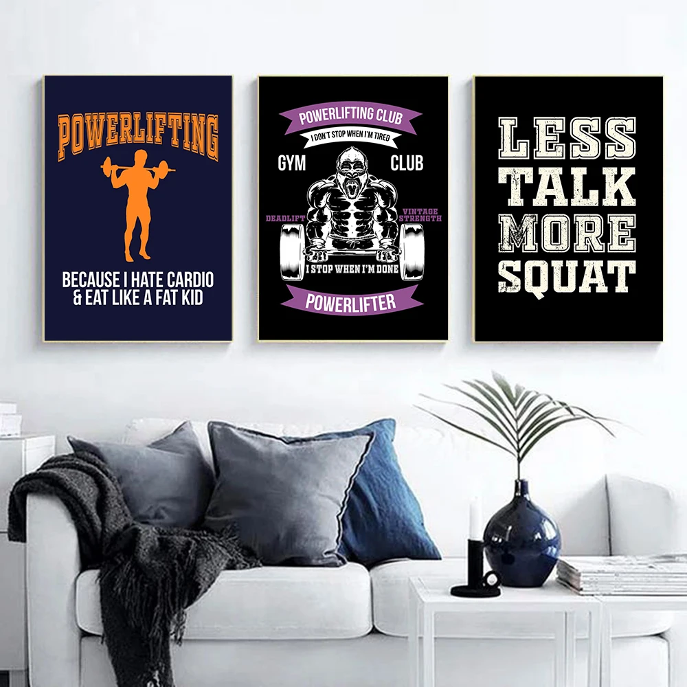 Bodybuilding Inspirational Quotes Printing Retro Posters Gym Wall Art Modern Canvas Painting Nordic Home Decoration Pictures