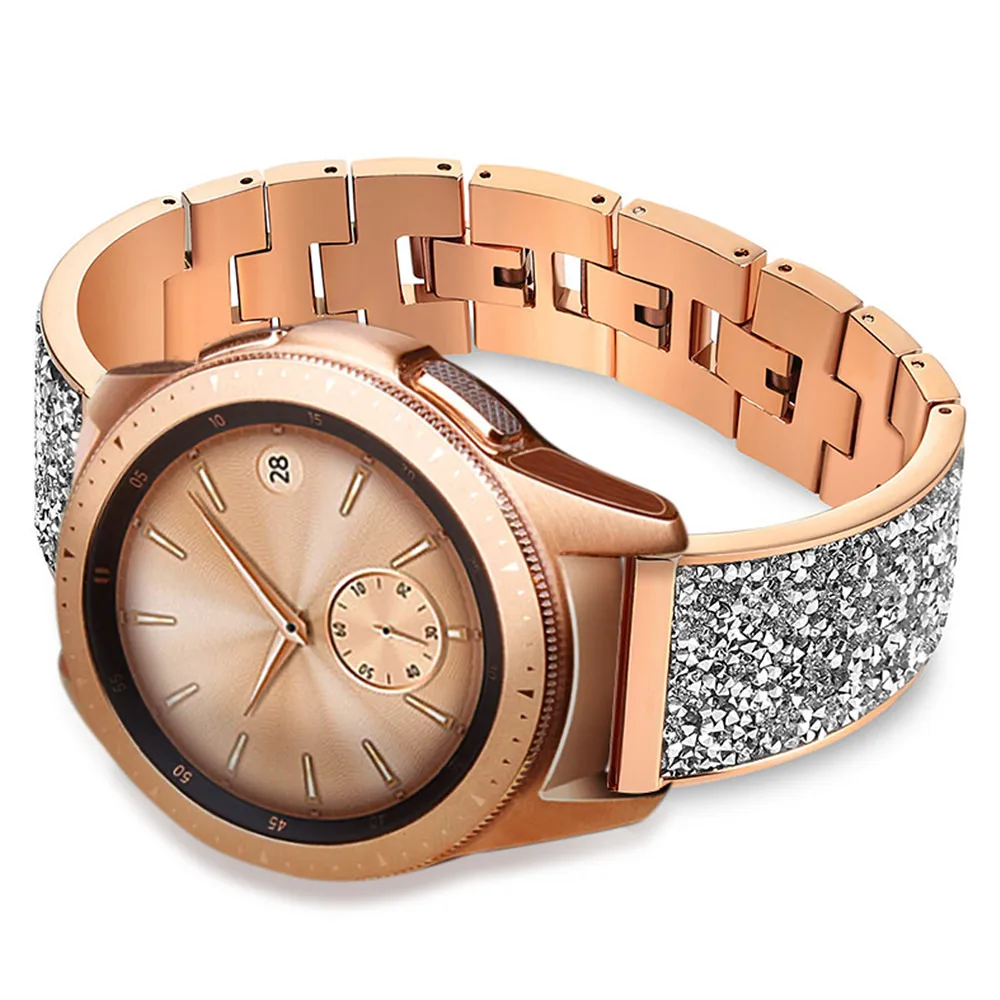 Metal diamond strap for Samsung watch 3/Huawei GT2 46mm Woman Replacement bracelet wristband for Active2/Galaxy Watch 42mm strap