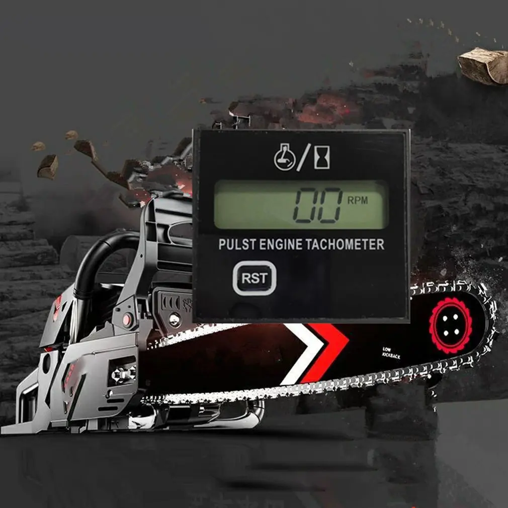 Chainsaw High Tachometer Gasoline Engine  Plastic High-Speed Meter  Digital Display Inductive Pulse Speedometer  1 Piece