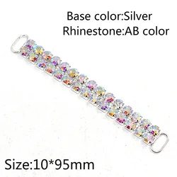 Crystal Rhinestone Chain Bikini Connectors Buckles for Women Clothing Decoration Buckle, Beachwear Connector, 95mm, 2Pcs per Lot