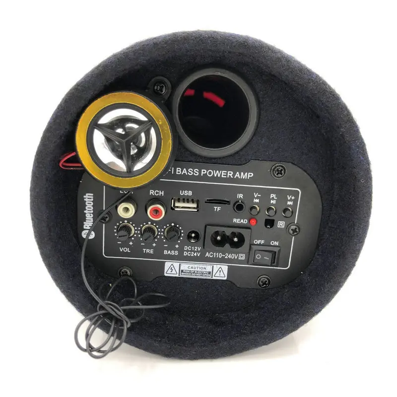 1pc 5inch Car Active Bluetooth Subwoofer Portable Speaker 12V 110V 220V Motorcycle Auto Truck Home Speakers Sub Bass