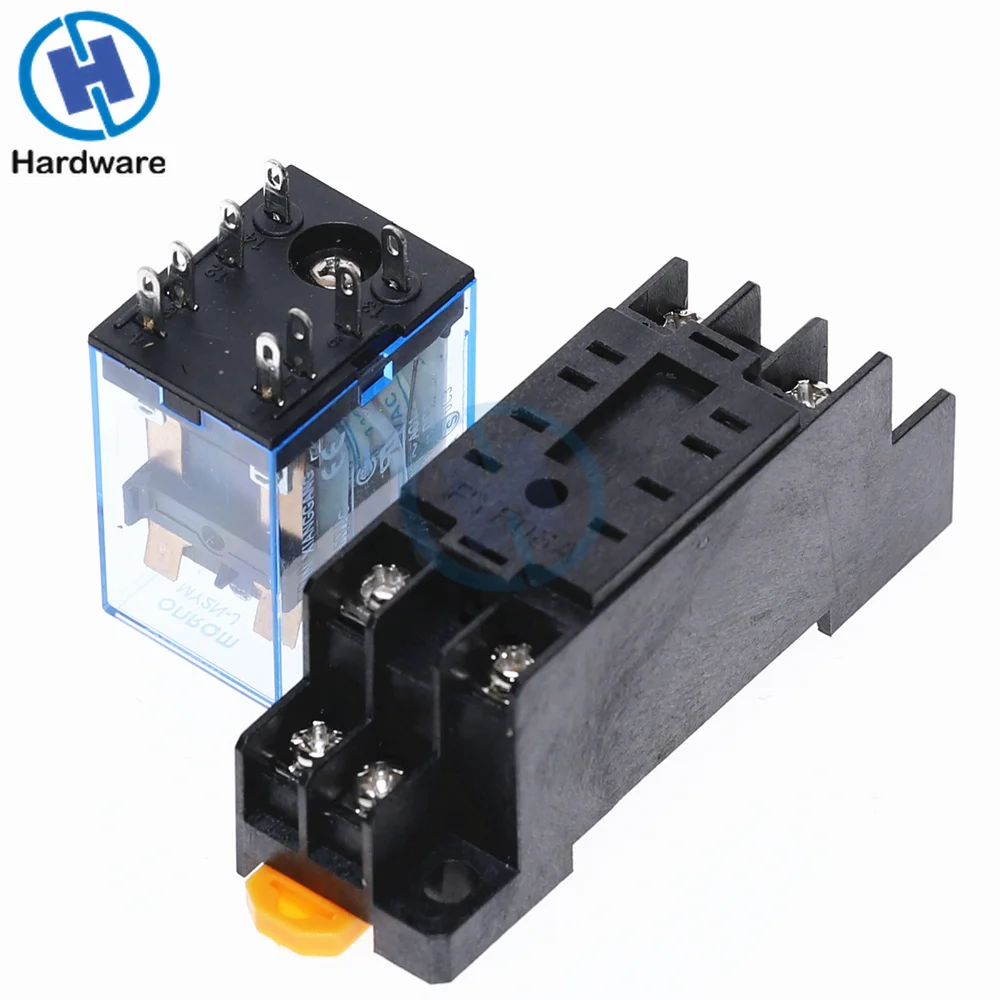 HH52P MY2NJ Relay Coil General DPDT Micro Mini Electromagnetic Relay Switch with Socket Base  AC 110V 220V DC 12V 24V