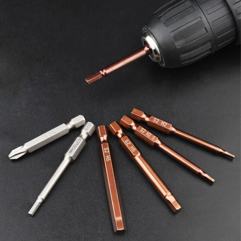 6*65mm Hexagon Screwdriver Bits Magnetic Impact Drivers Hex Shank PH2 PH2.5 PH3 PH4 PH5 PH6