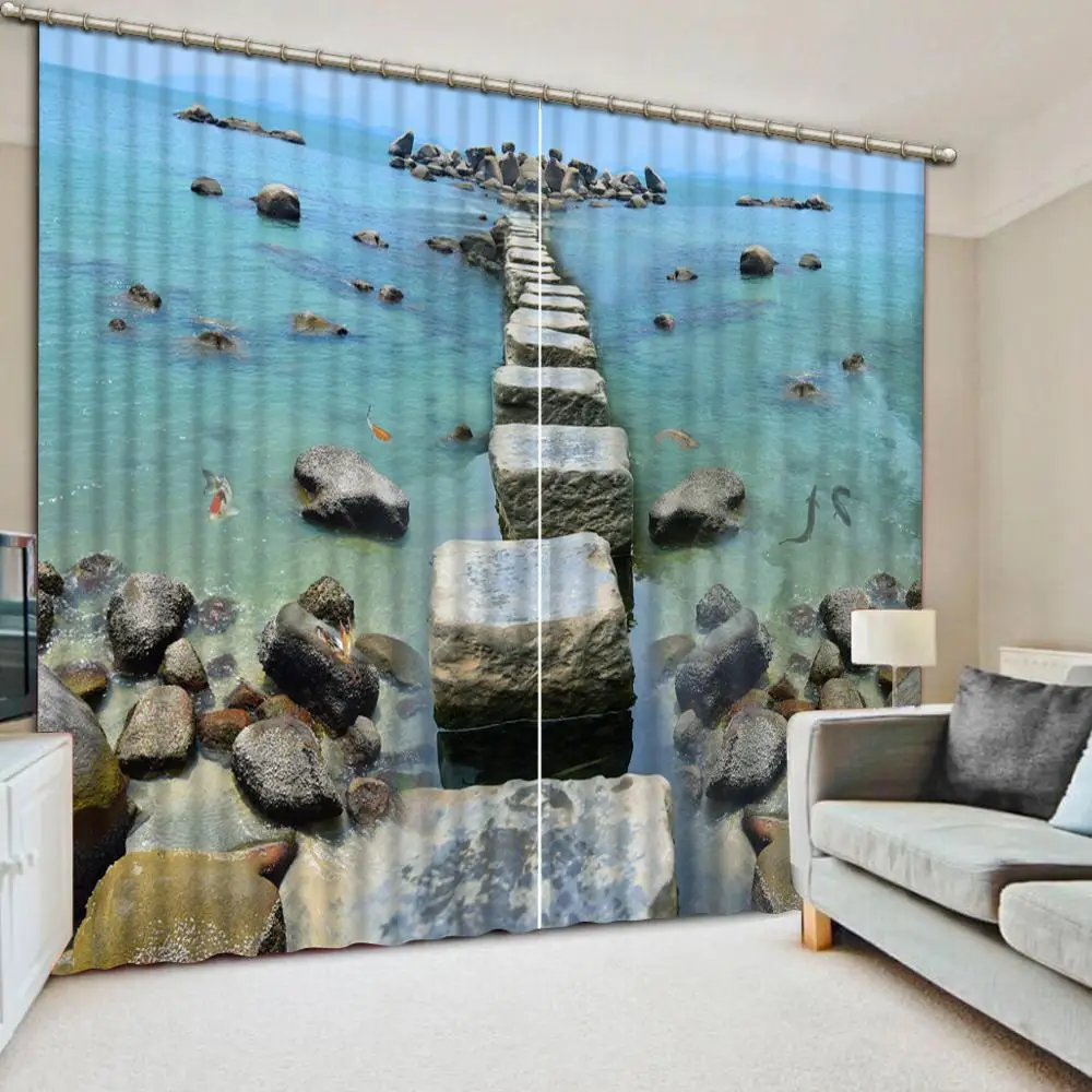 

3D curtains customize Stone pier home goods curtains For living room bedrooms photo curtains