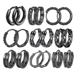 1 Pair New Fashion Ear Buckle Earrings For Men/Women Punk Geometric Simple Auspicious Totem Hip-hop Pop Ear Jewelry Cool Gifts