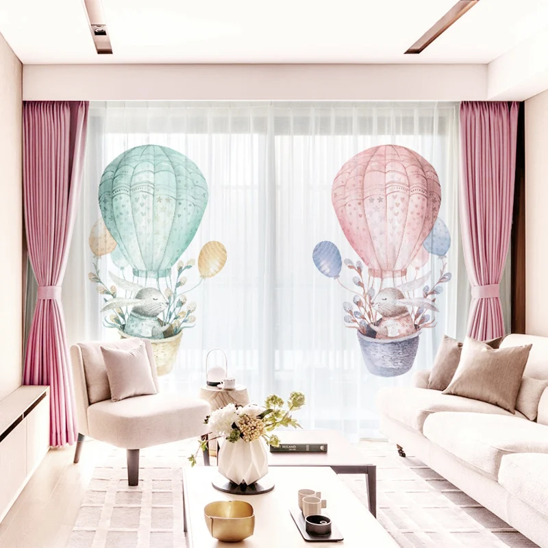 

Custom Chiffon Curtain Window Drape Hangings for Nursery Kids Children Living Room Balloon