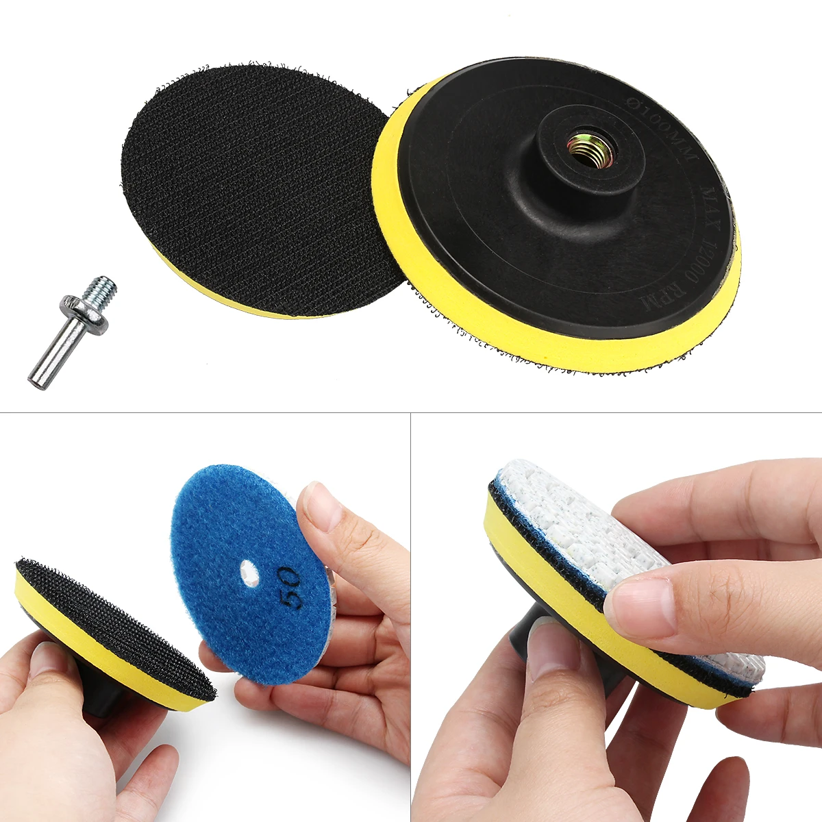 

3"/4" Backing Pad Self-adhesive Polishing Pad Sandpaper Sucker Polishing Disc For Electric Grinder Polisher Tools