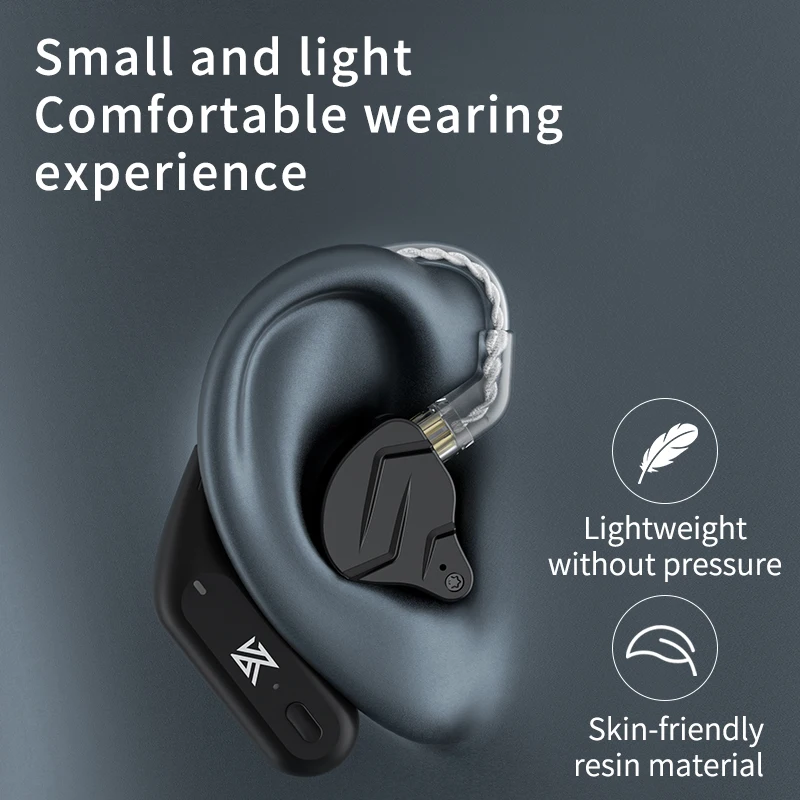 KZ AZ09 Wireless Upgrade Cable Bluetooth-compatible 5.2 HIFI Wireless Ear Hook C PIN Connector With Charging Case