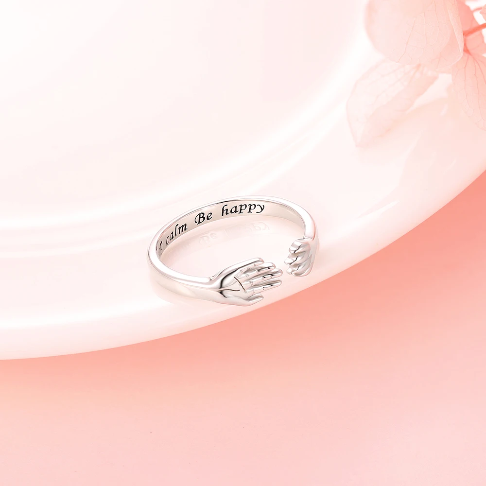 Anillo de plata esterlina con forma de pata de perro para mascota, joyería con forma de pata de perro abierta y ajustable, ideal para regalo de amantes de mascotas y familias