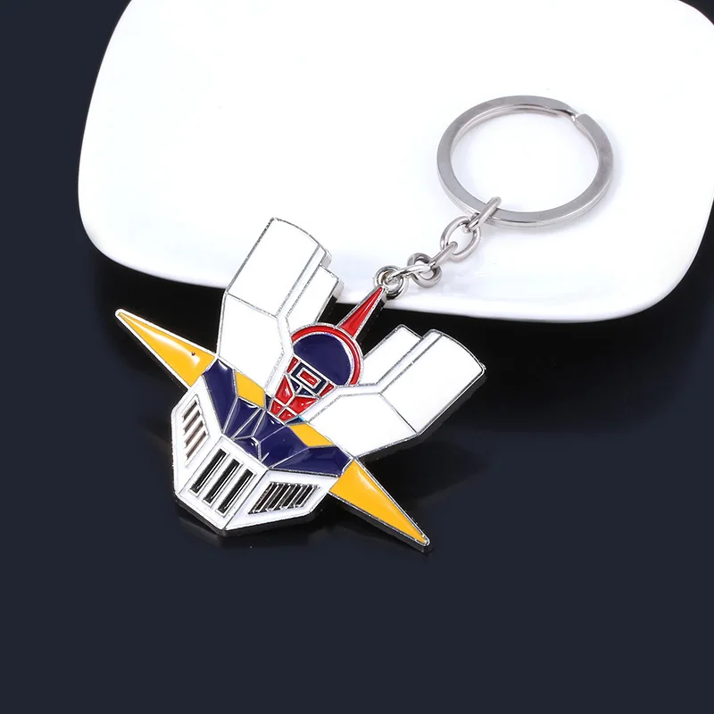 Anime Mazinger Z Keychain UFO Robot Grendizer Logo Key Chain for Men Car Keyring Jewelry Accessories