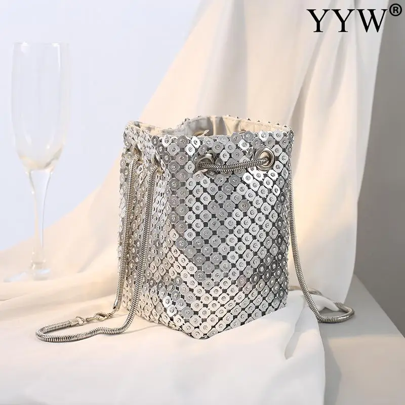 Fashion Brand Women Clutch Bag Blingbling Trendy Bucket Bag Exquisite For Women Ladies Wedding Party Handbag Women Shoulder Bag