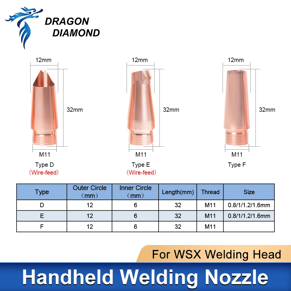 Original Laser Welding Nozzle Hand Held Nozzle Type A-H Thread M11 Cutting Nozzle For WSX Handheld Welding Machine