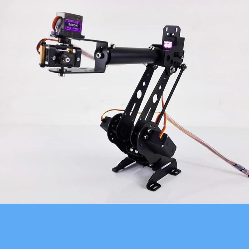 CNC Vollmetall 6DOF Roboterarm Kit S6 6-Achsen Kleiner mechanischer Arm Manipulator mit 6 Stück Digital Servo Bildung DIY Spielzeug