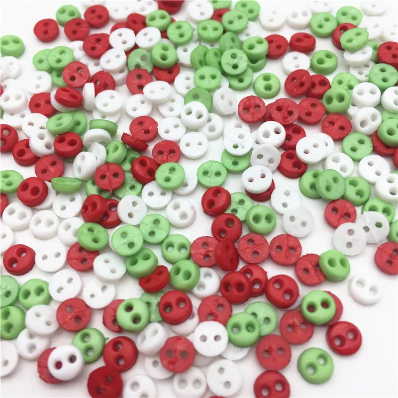 250pcs 4mm Mini Multi 2 Holes Round Doll Buttons DIY Handmade Sewing Flatback Accessories