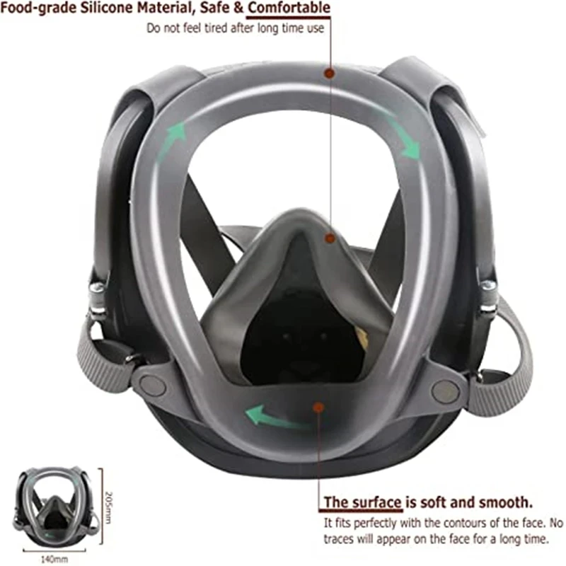 15 in 1 full face mask, reusable, wide field of vision, widely used in paint and welding woodworking 6800 respirator