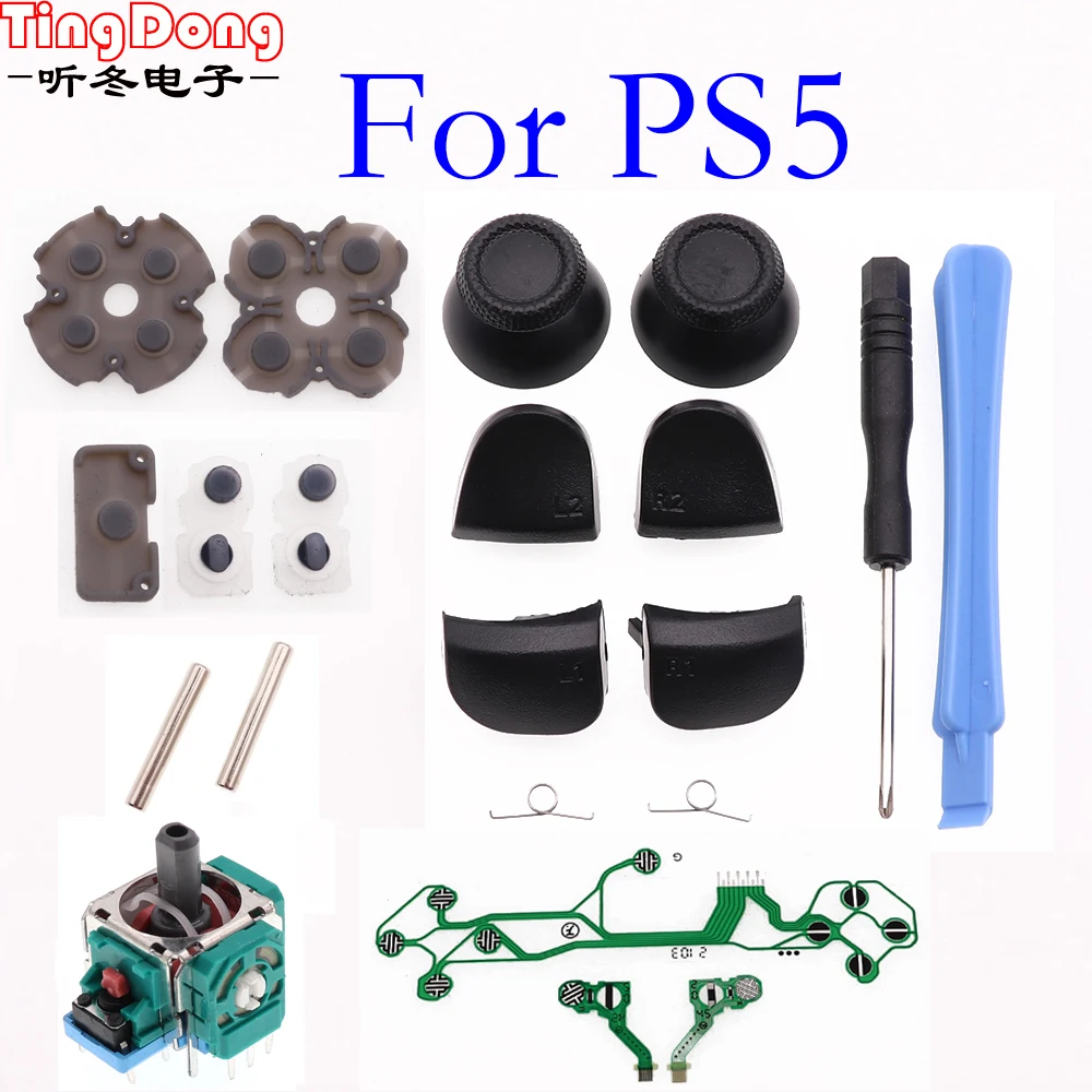 TingDong Replacement FOR PS5 L1 R1 L2 R2 spring button Full Set Buttons Repair Kits for ps5 PS5 buttons Controller