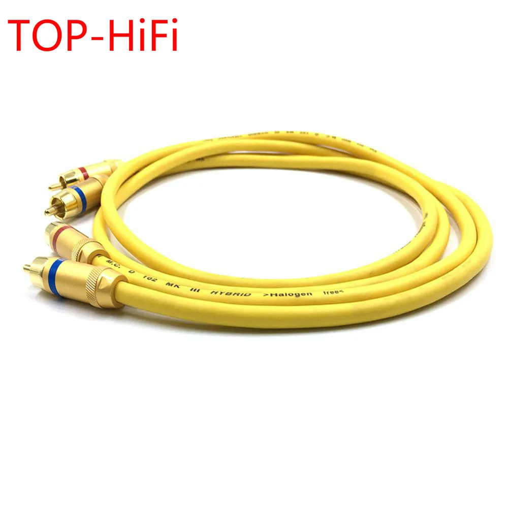 

TOP-HiFi Pair MCA-103 Gold Plated RCA Audio Cable 2x RCA Male to Male Interconnect Audio Cable with VDH Van Den Hul 102 MK III