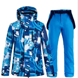 Super Warm and Comfortable Ski Suit Sets Waterproof Windproof Breathable Climbing Mountain Winter Outdoor Snowboarding Ski Suit