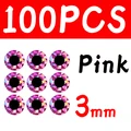 100 piezas de 3 mm de color rosa