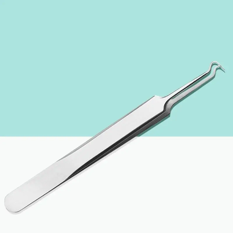 สแตนเลสสตีล Blackhead แหนบสิว Comedone Remover Nipper โค้งโค้งหัวทำความสะอาดใบหน้าสิวคลิปเครื่องมือความงาม