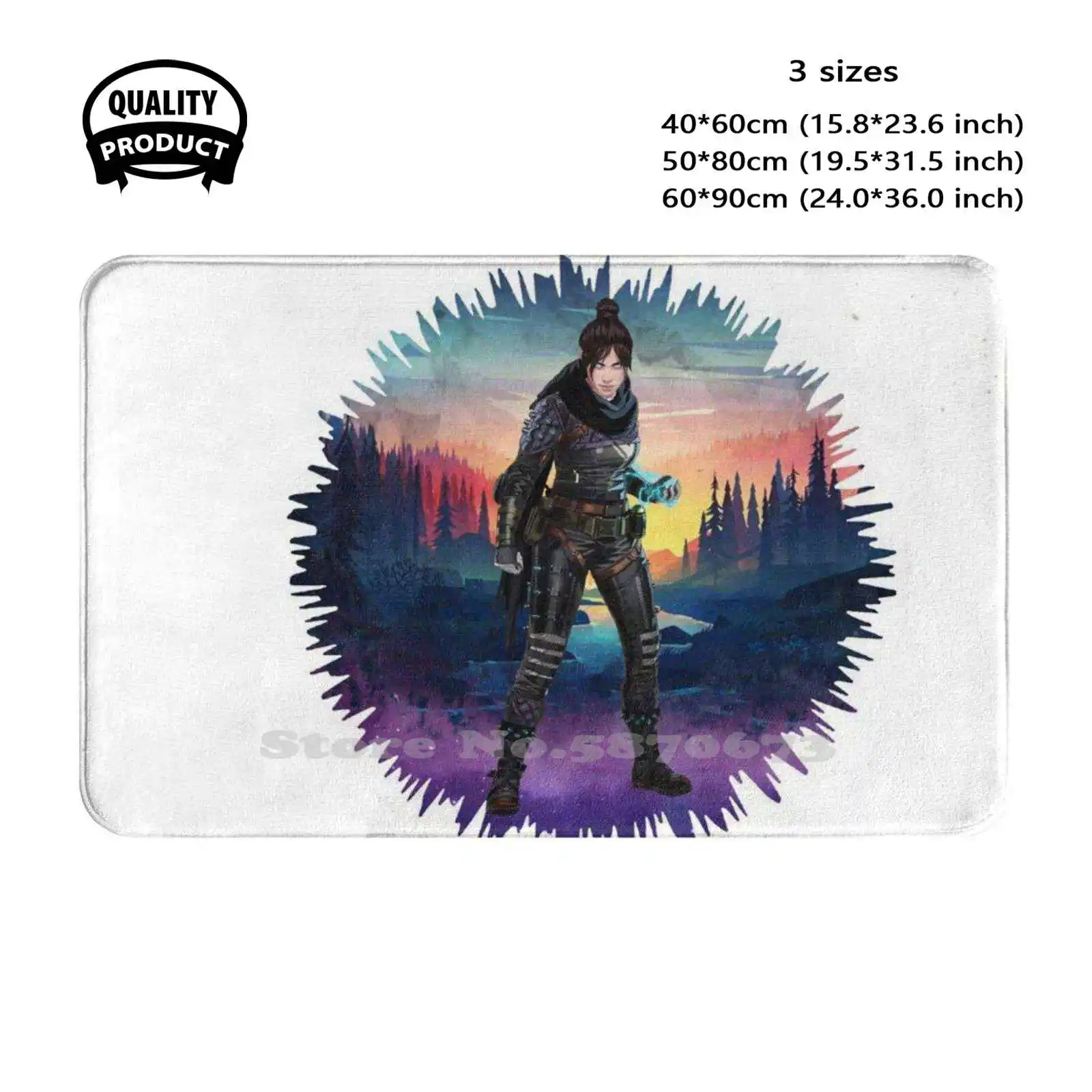 Apex Legends-Wraith Splash Art Soft Cushion Home Carpet Door Mat Car Rug Apex Legends Gear Eighties Synthwave Aesthetic Miami